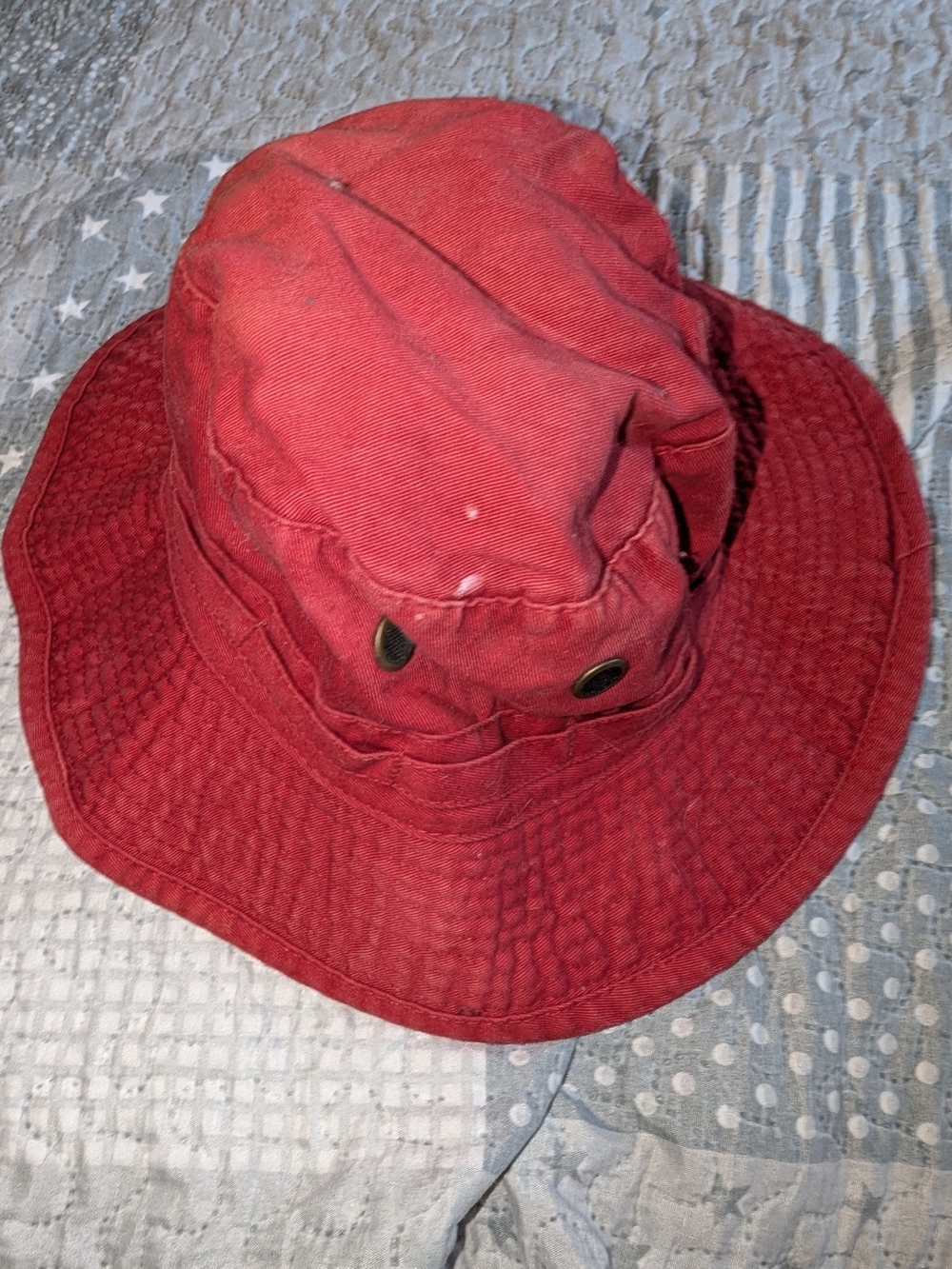 red 100% cotton medium bucket hat by Dorfman Pacific Co (DPC)